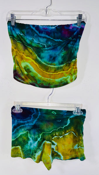 Large Built in Bra top & Festival booty shorts one size set