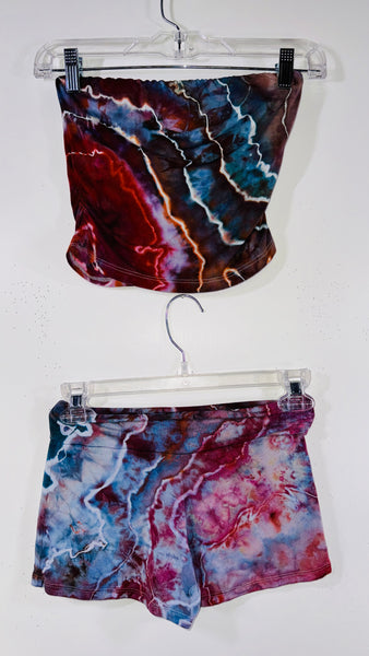 Small Built in Bra top & Festival booty shorts one size set