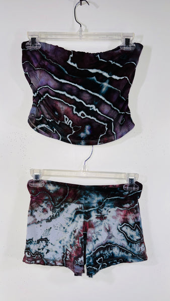 Large Built in Bra top & Festival booty shorts one size set