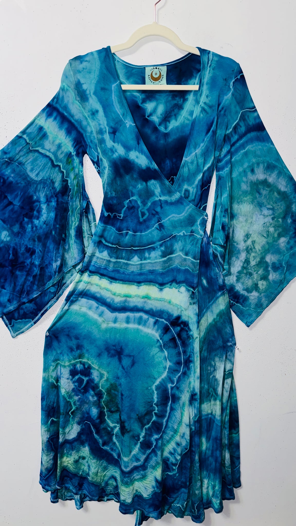 Small/Medium ( could fit large) High Vibration Wrap Maxi Dress (48" long)