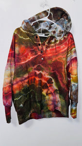 large button down hoodie