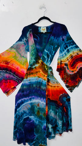 Small/Medium ( could fit large) High Vibration Wrap Maxi Dress (48" long)