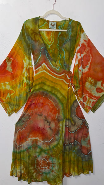 Small/Medium ( could fit large) High Vibration Wrap Maxi Dress (48" long)