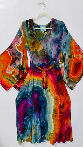 Large/XL ( could fit 2xl) High Vibration Wrap Maxi Dress (52")