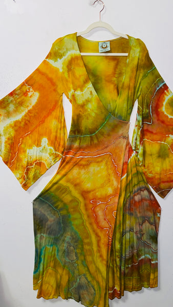 Large/XL ( could fit 2xl) High Vibration Wrap Maxi Dress (52")