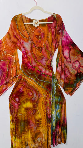Large/XL ( could fit 2xl) High Vibration Wrap Maxi Dress (52")
