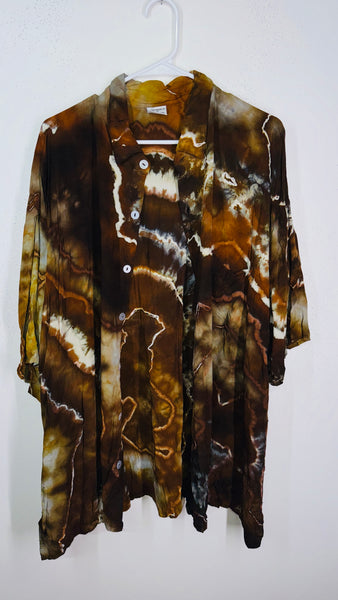 2XL  Loose button down men's shirt