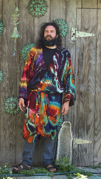 One Size fits up to 6XL Kimono w/ sash and pockets, unisex!