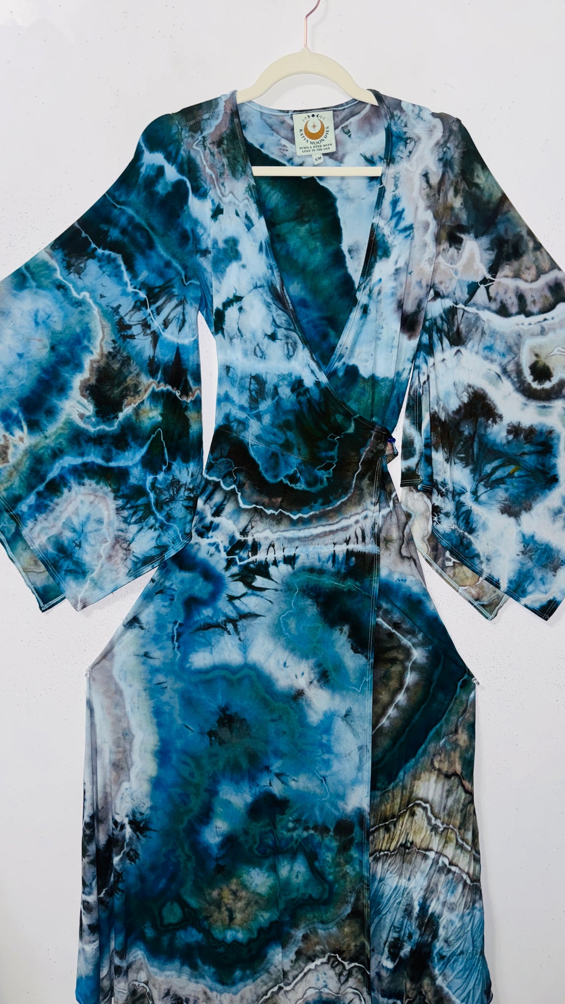 Small/Medium ( could fit large) High Vibration Wrap Maxi Dress (56" long)