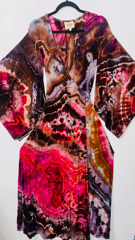 Small/Medium ( could fit large) High Vibration Wrap Maxi Dress (56" long)