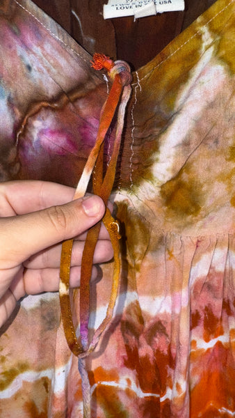 Large Flutter Dress discounted, frayed string -please readW POCKETS!
