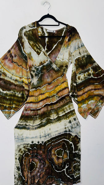 Small/Medium ( could fit large) High Vibration Wrap Maxi Dress (51" long)
