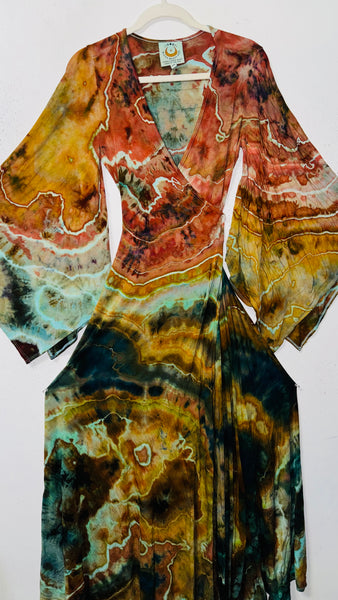 Small/Medium ( could fit large) High Vibration Wrap Maxi Dress (56" long)