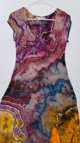 XL Grounded Cap Sleeve Slit Dress