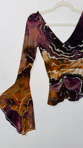 Ripple Bell Sleeve Cinch top small