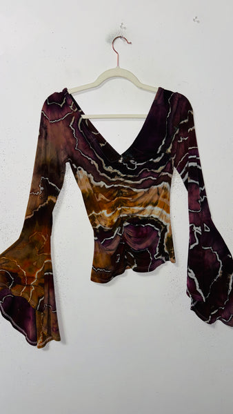 Ripple Bell Sleeve Cinch top small