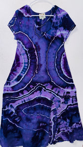 3XL Grounded Cap Sleeve Slit Dress