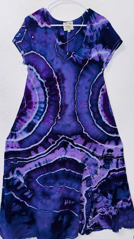 3XL Grounded Cap Sleeve Slit Dress