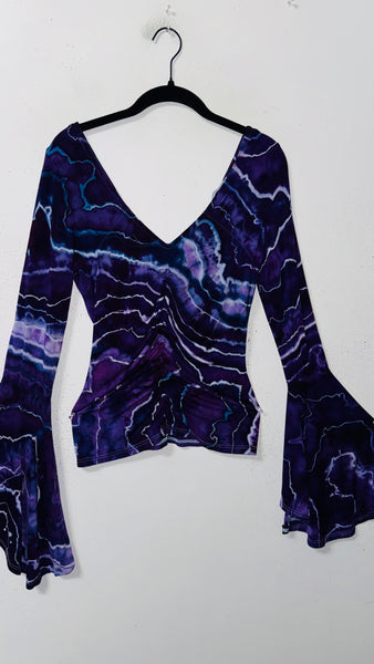 Ripple Bell Sleeve Cinch top large