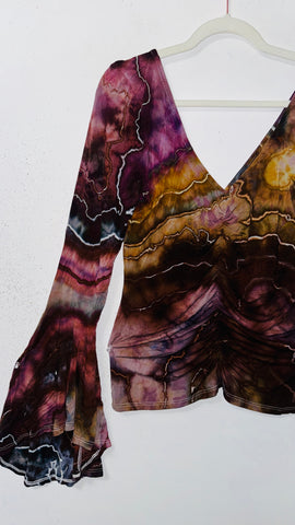 Ripple Bell Sleeve Cinch top XL