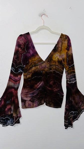 Ripple Bell Sleeve Cinch top XL
