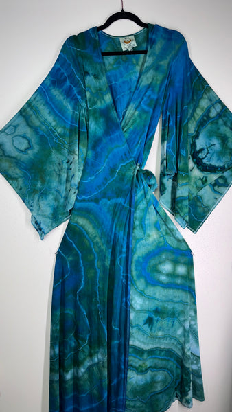 Small/Medium ( could fit large) High Vibration Wrap Maxi Dress (56" long)