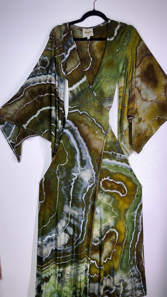 Small/Medium ( could fit large) High Vibration Wrap Maxi Dress (56" long)