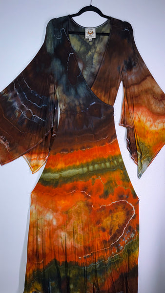 Large/XL ( could fit 2xl) High Vibration Wrap Maxi Dress (56")