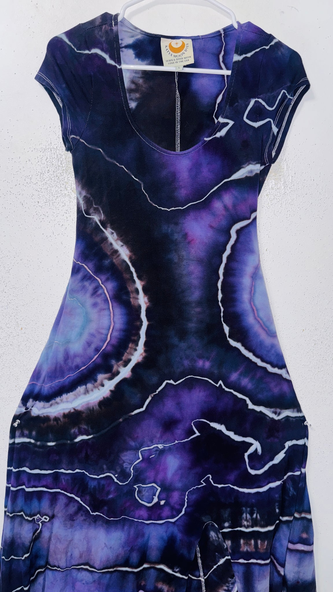 Large Grounded Cap Sleeve Slit Dress