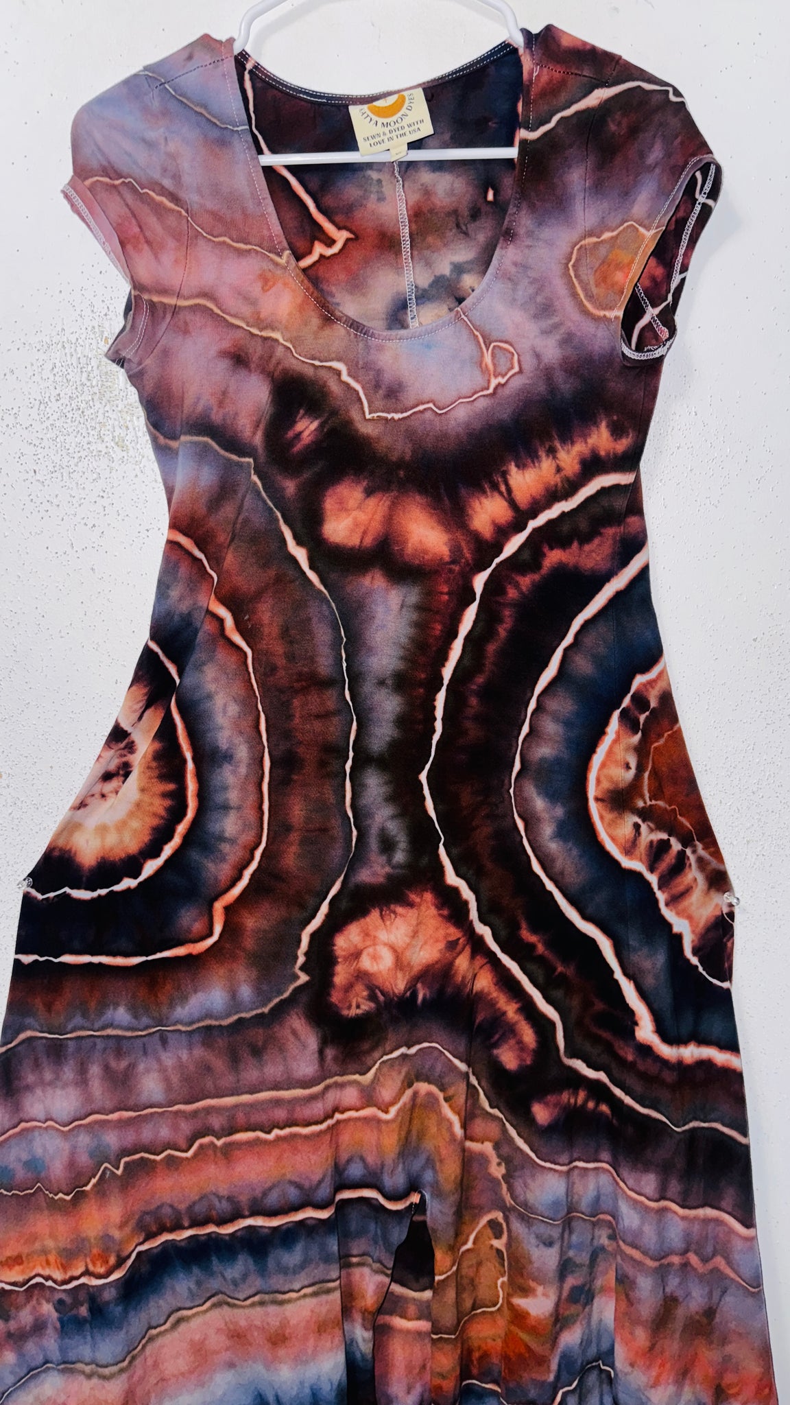 XL Grounded Cap Sleeve Slit Dress