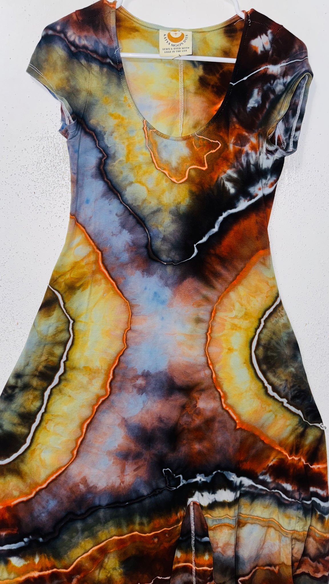 XL Grounded Cap Sleeve Slit Dress