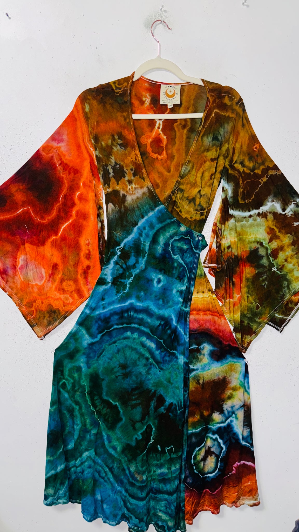 Small/Medium ( could fit large) High Vibration Wrap Maxi Dress (48" long)