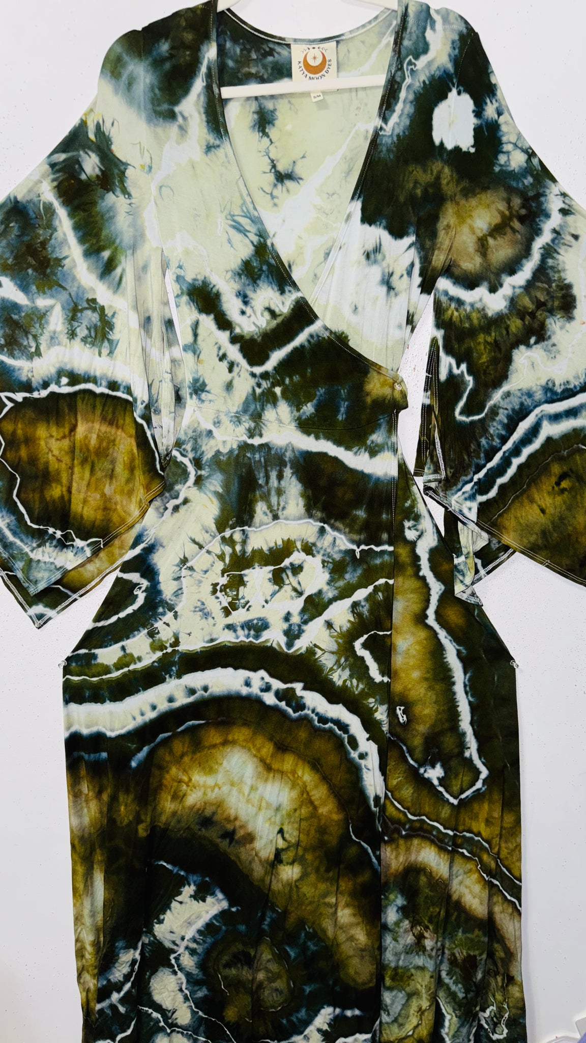 Small/Medium ( could fit large) High Vibration Wrap Maxi Dress (56" long)