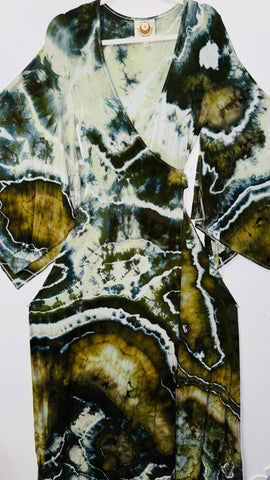 Small/Medium ( could fit large) High Vibration Wrap Maxi Dress (56" long)