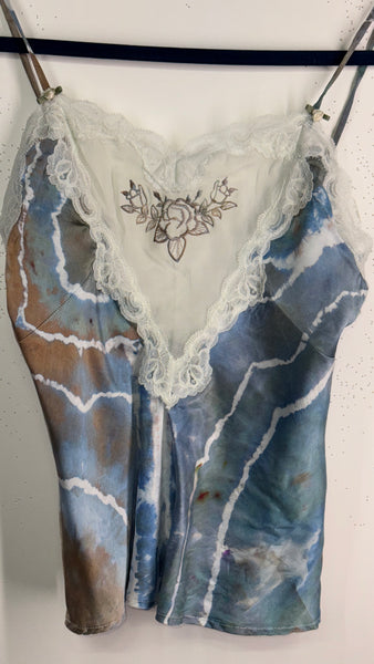 Small (fits like XS) lace & mulberry silk tank