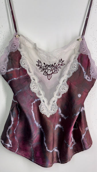 Medium (fits like S) lace & mulberry silk tank
