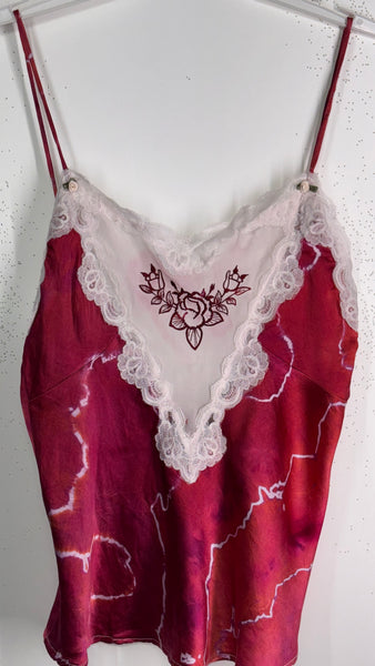 Medium (fits like S) lace & mulberry silk tank