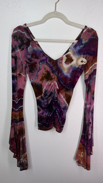 Ripple Bell Sleeve Cinch top small