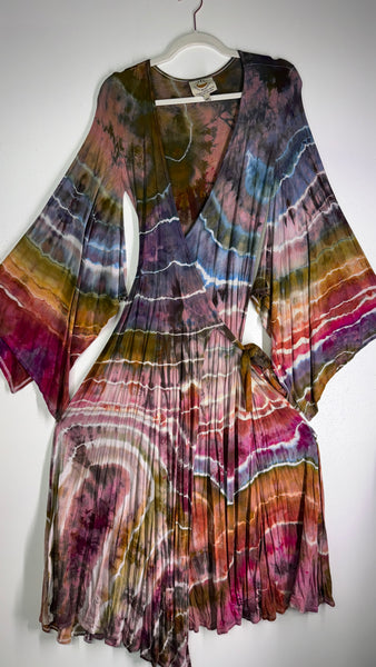 Small/Medium ( could fit large) High Vibration Wrap Maxi Dress (56" long)
