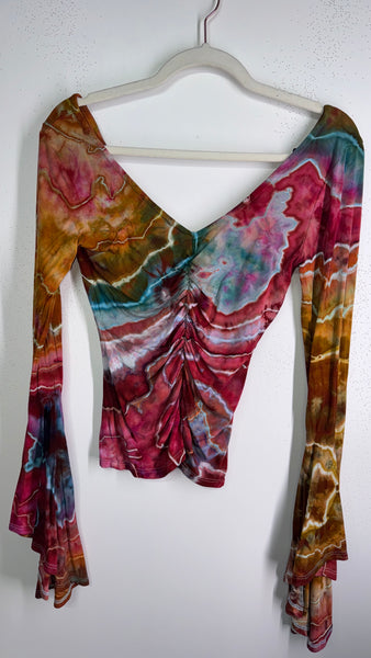 Ripple Bell Sleeve Cinch top small