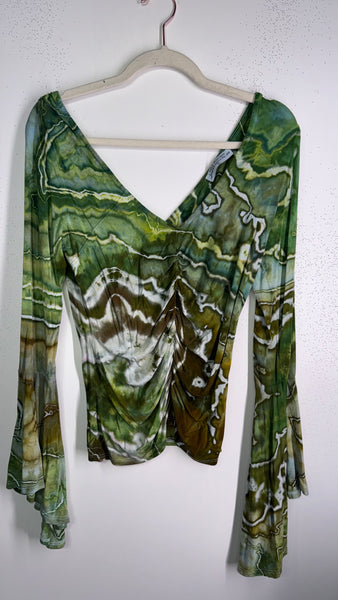 Ripple Bell Sleeve Cinch top XL