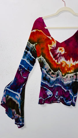 Ripple Bell Sleeve Cinch top XL