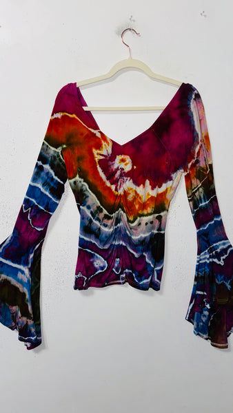 Ripple Bell Sleeve Cinch top XL