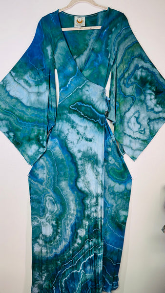 Small/Medium ( could fit large) High Vibration Wrap Maxi Dress (56" long)