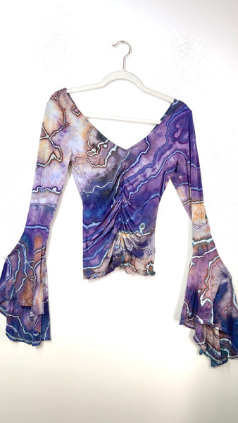 Ripple Bell Sleeve Cinch top small