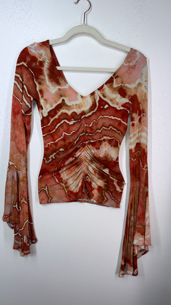Ripple Bell Sleeve Cinch top small
