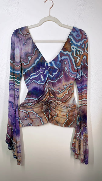 Ripple Bell Sleeve Cinch top large