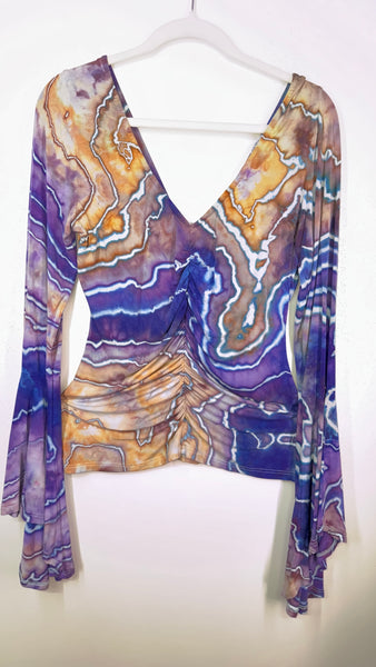 Ripple Bell Sleeve Cinch top XL