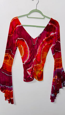 Ripple Bell Sleeve Cinch top medium