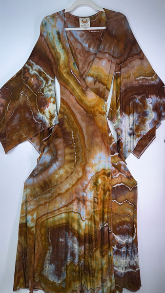 Small/Medium ( could fit large) High Vibration Wrap Maxi Dress (56" long)